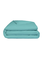 BYFT Tulip 100% Percale Cotton Duvet Cover, 180 Tc, 165 x 245 + 30cm, Single, Sea Green