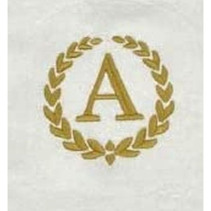 BYFT 100% Cotton Embroidered Monogrammed Letter A Hand Towel, 50 x 80cm, White/Gold