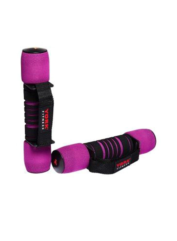 York Fitness 60246 Soft Hand Grips Set, 2 x 0.5KG, Pink/Black