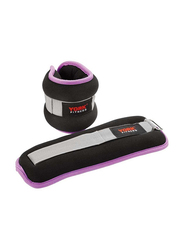 York Fitness Fabric Ankle Weight Set, YORK-60243, 2 x 0.5KG, Black/Purple