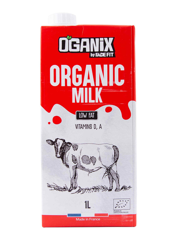 Oganix Low Fat Organic Milk with Vitamin D and A, 1 Litre
