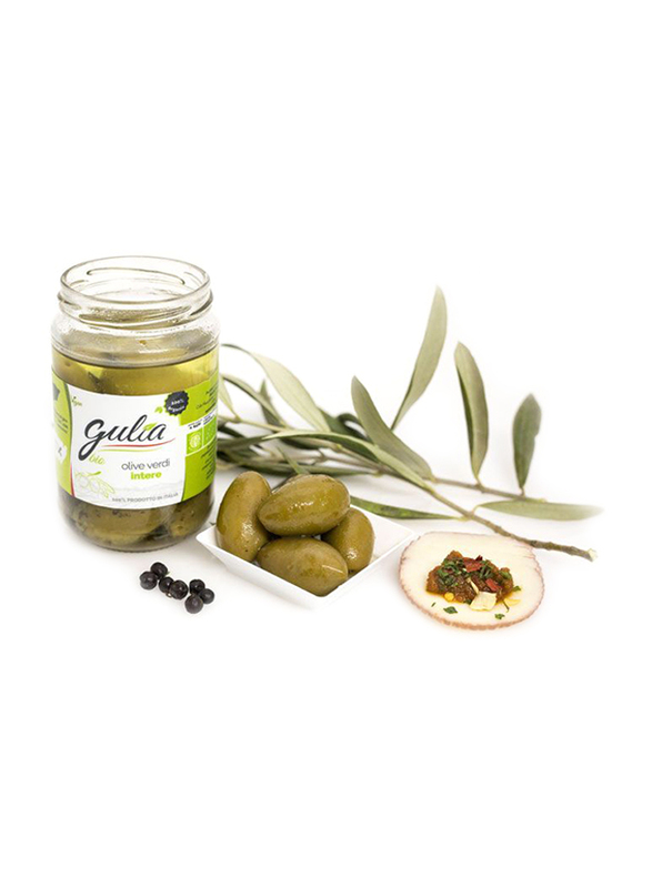 

Gulia Organic Whole Green Olives in Brine, 280g