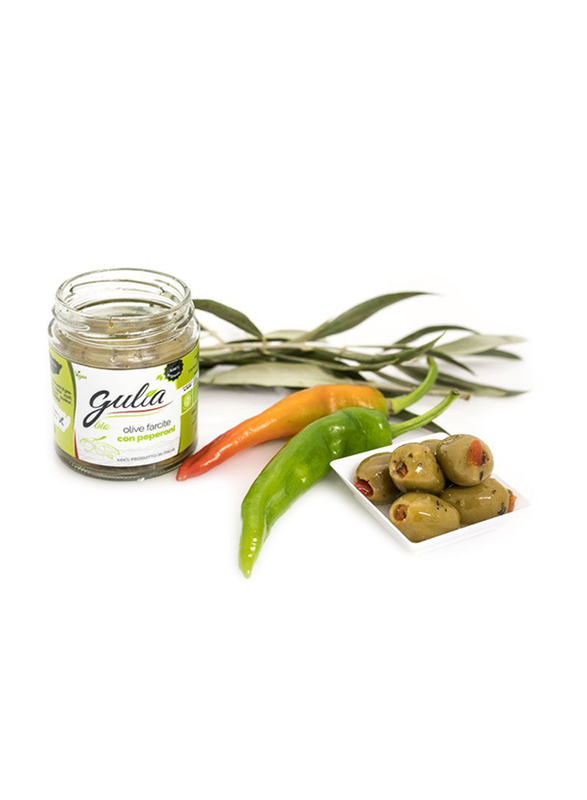 

Gulia Organic Olives Stuffed with Pepper in Oil, 190g