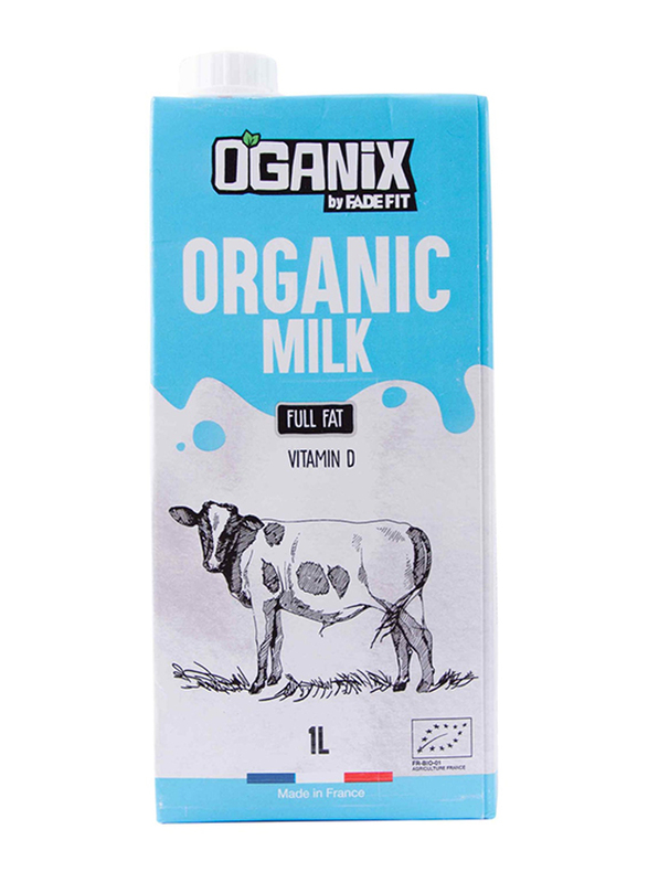 Oganix Full Fat Organic Milk with Vitamin D, 1 Litre