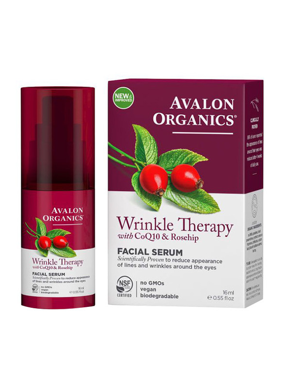 

Avalon Organics Wrinkle Therapy Facial Serum with CoQ10 & Rosehip, 16ml