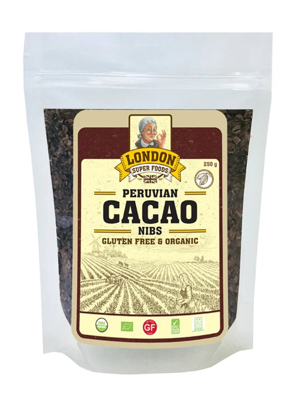 

London Super Foods Organic Peruvian Raw Cacao Nibs, 250gm
