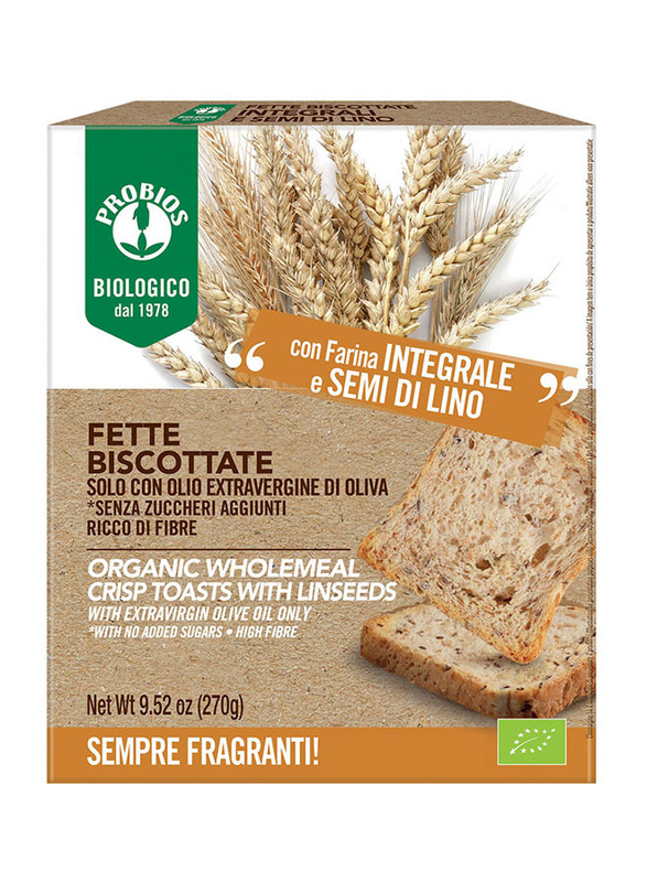 Probios Biologico Organic Wholemeal Crisp Toast with Linen Seeds, 270g