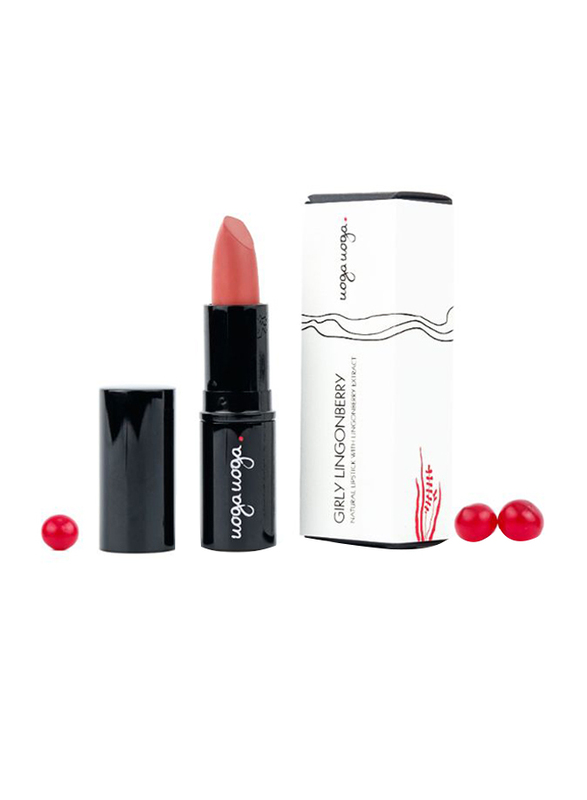 

Uoga Uoga Natural Lipstick with Lingonberry Extract, Girly Lingonberry, Peach