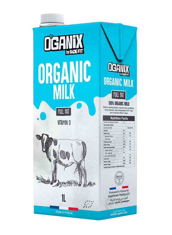 

Oganix Full Fat Organic Milk with Vitamin D, 1 Litre