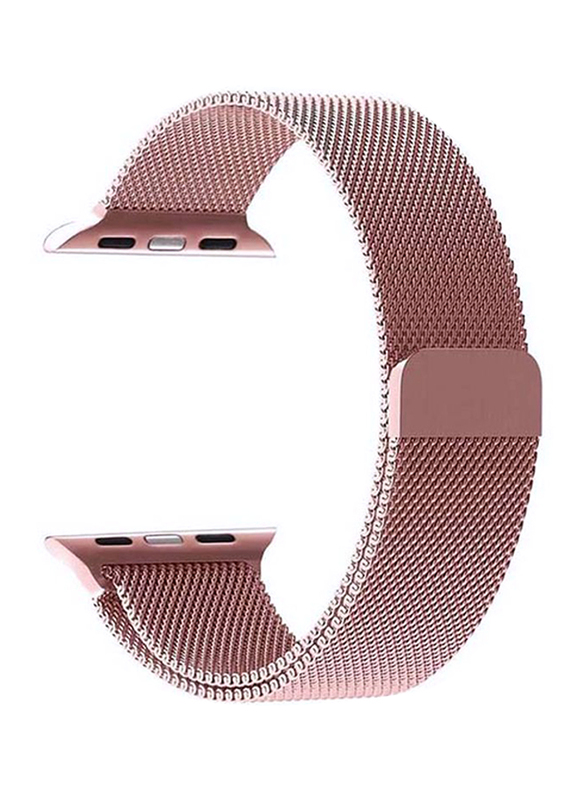 

BSNL Replacement Milanese Loop Strap Band for Apple Watch Series 1/2/3/4/5/6/SE 42/44mm, Rose Gold