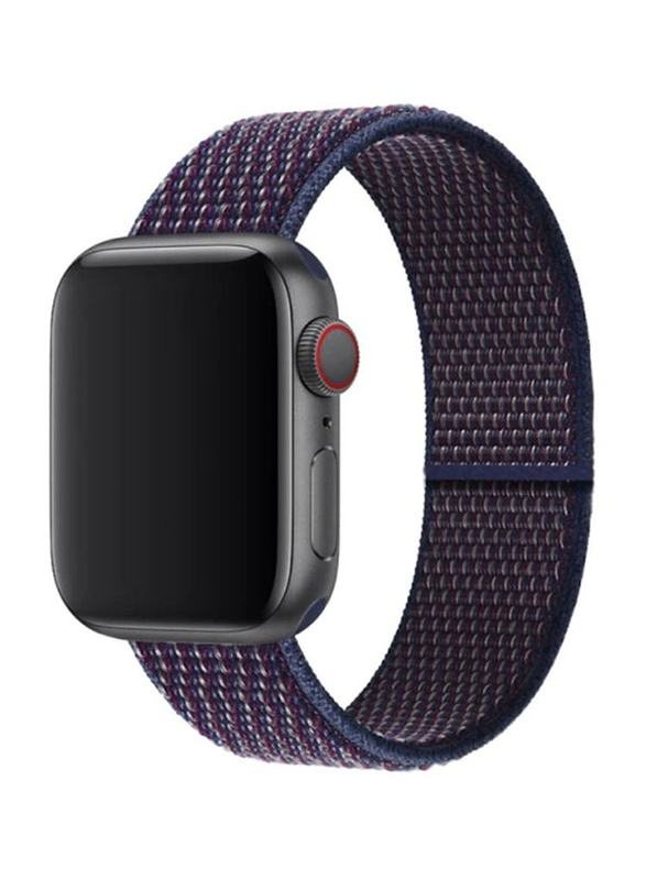 

BSNL Adjustable Nylon Loop Replacement Strap Band for Apple Watch Series 1/2/3/4/5/6/7/SE 42/44mm, Indigo