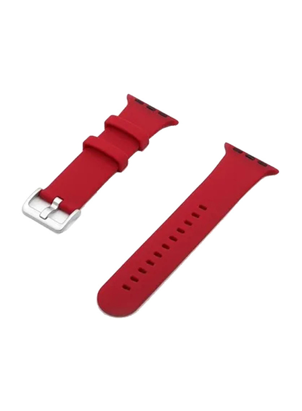

BSNL Replacement Silicone Strap Band for Apple Watch Series 1/2/3/4/5/6/7/SE 42/44mm, Red