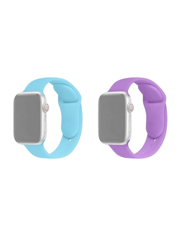 

BSNL Colour Changing Adjustable Replacement Strap 42mm/44mm/45mm Silicone Band for Apple Watch Series 1/2/3/4/5/6/7/SE, Blue Changes To Purple