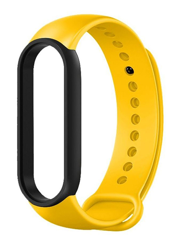 

BSNL Dual-Tone Replacement Silicone Contrast Colour Sports Strap for Xiaomi Mi Band 4/5/6, Yellow