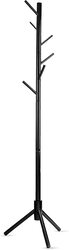 Zober Premium Free Standing Wooden Coat Rack with 6 Hooks, Black