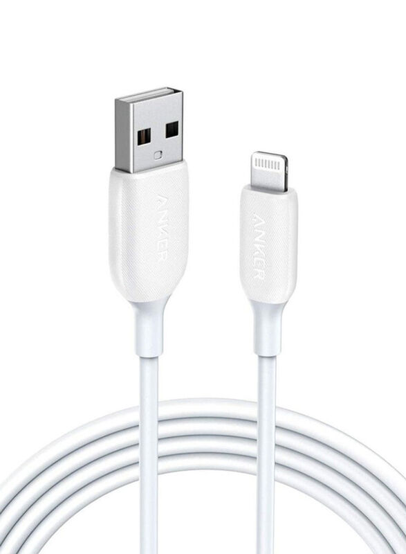 

Anker 1.8-Meter PowerLine III Data & Charging Cable, Lightning to USB Type A for Apple Devices, A8813H21, White