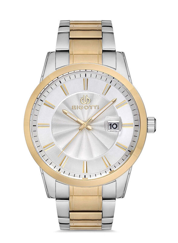 

Bigotti Analog Watch for Men With Stainless Steel Band, BG.1.10181-4, Silver, Gold-Silver