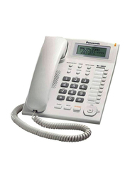 Panasonic KX-TS880MXW Corded Landline Phone, White/Clear