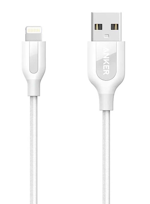 

Anker 3-Feet Powerline Plus Charging Lightning Data Cable, USB Type A Male to Lighting for Apple Devices, White