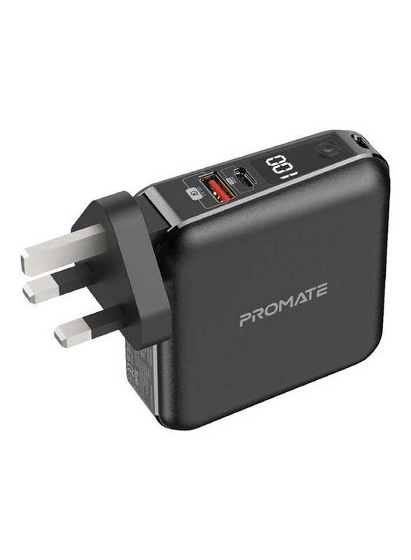 

Promate 2-In-1 Universal 15000mAh Power Bank with Wall Charger, Black