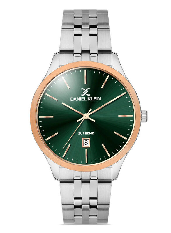 

Daniel Klein Analog Watch for Men With Stainless Steel Band, DK.1.13183-5, Silver-Green