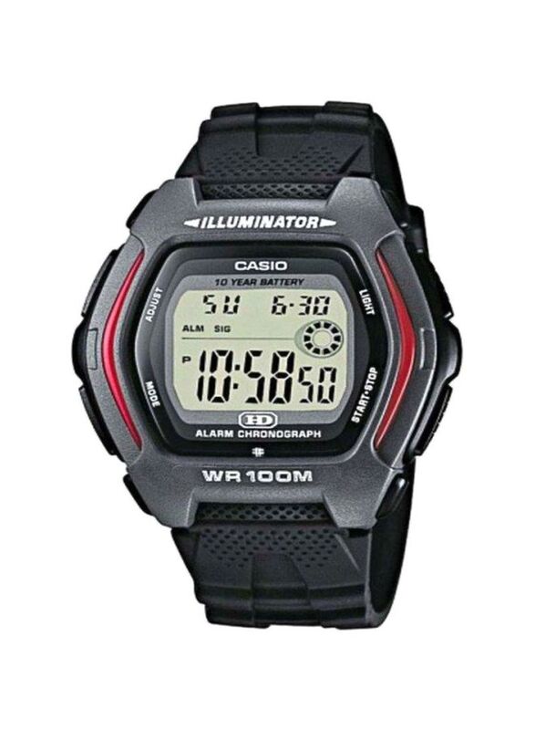 

Casio Digital Watch for Men with Resin Band, Water Resistant, HDD-600-1AVDF, Black/Grey