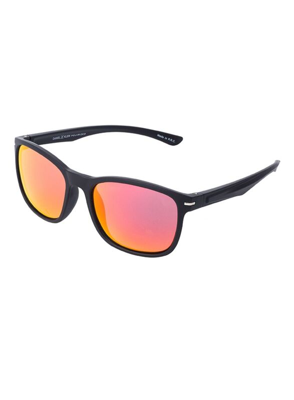 

Daniel Klein Polarized Full-Rim Wayfarer Black Frame Sunglasses for Men, Pink Lens, 53/18/145