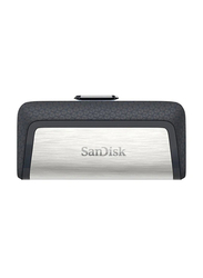 Sandisk 32GB Ultra Dual USB 3.1 Type-C Flash Drive, Silver/Black