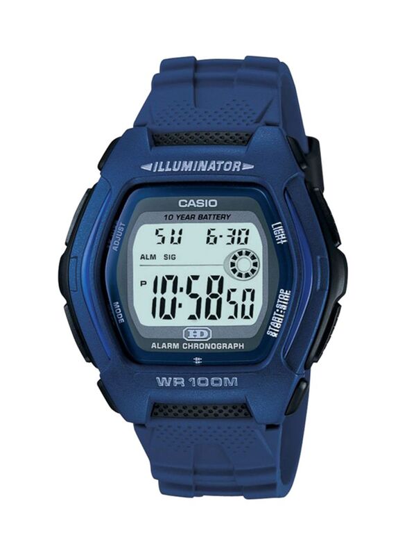 

Casio Digital Watch for Men with Resin Band, Splash Resistant, HDD-600C-2AVDF, Blue/Grey