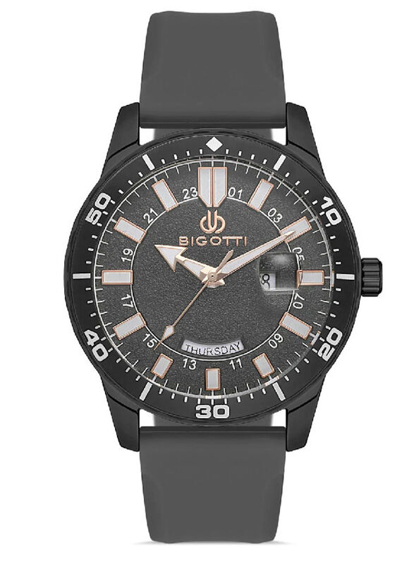 

Bigotti Napoli Analog Watch for Men with Silicone Band, BG.1.10274-1, Black