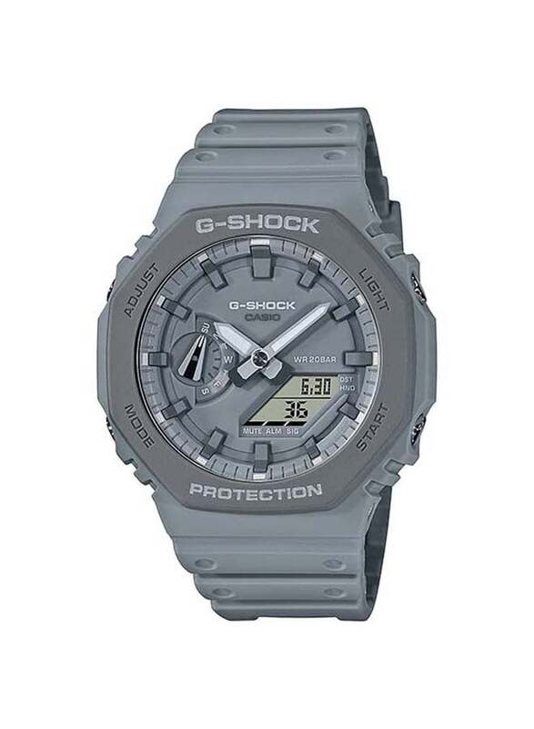

Casio G-Shock Analog + Digital Wrist Watch for Men with Resin Band, Water Resistant, GA-2110ET-8ADR, Grey-Grey
