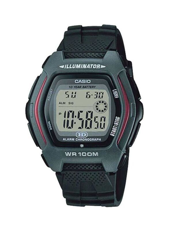 

Casio Youth Digital Watch for Men with Resin Band, Water Resistant, HDD-600-1AVDF, Black/Grey