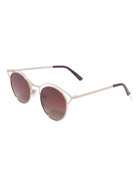 

Daniel Klein Full-Rim Round Gold/Brown Frame Sunglasses Unisex, Brown Lens, 50/18/140