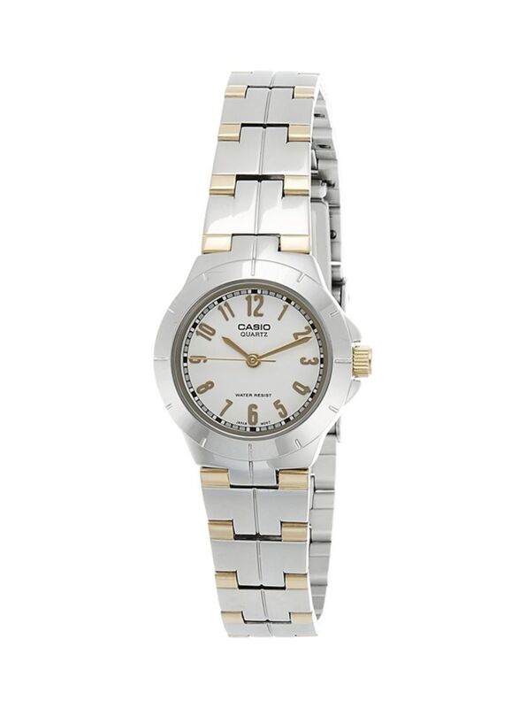 

Casio Enticer Analog Wrist Watch for Women with Stainless Steel Band, Water Resistant, LTP-1242SG-7A, Silver/Gold-White