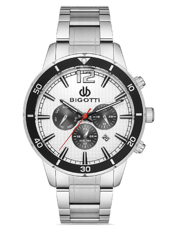 

Bigotti Milano Analog Watch for Men with Stainless Steel Band, Chronograph, BG.1.10265-1, Silver