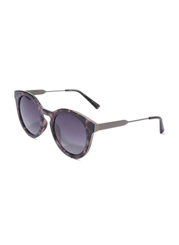 

Daniel Klein Polarized Full-Rim Round Grey/Black Frame Sunglasses Unisex, Purple Lens, 50/18/140