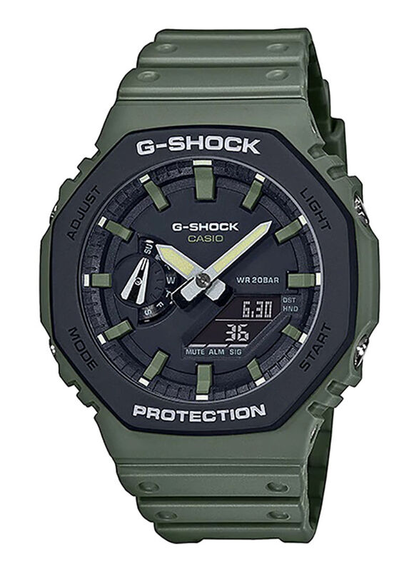 

G-Shock Analog & Digital Watch Unisex with Resin Band, Water Resistant, GA-2110SU-3ADR, Green-Black