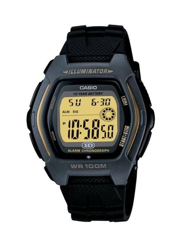 

Casio Digital Watch for Men with Resin Band, Water Resistant, HDD-600G-9AVDF-, Black/Yellow