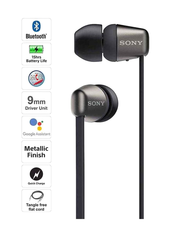 Sony WI-C310 Wireless Neckband In-Ear Headphones with Mic, Black