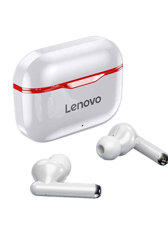 

Lenovo LP1 Bluetooth/Wireless In-Ear Headphones, White/Red