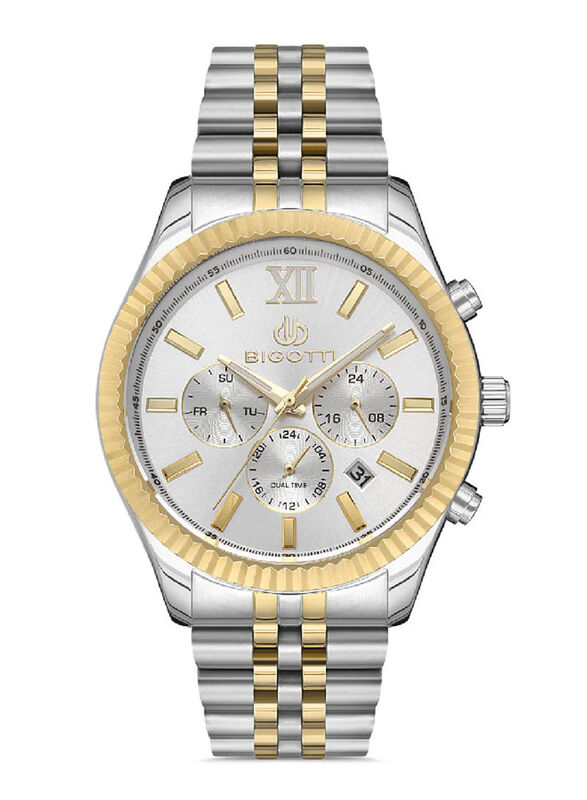 

Bigotti Milano Analog Watch for Men with Stainless Steel Band, Chronograph, BG.1.10296-3, White-Multicolour
