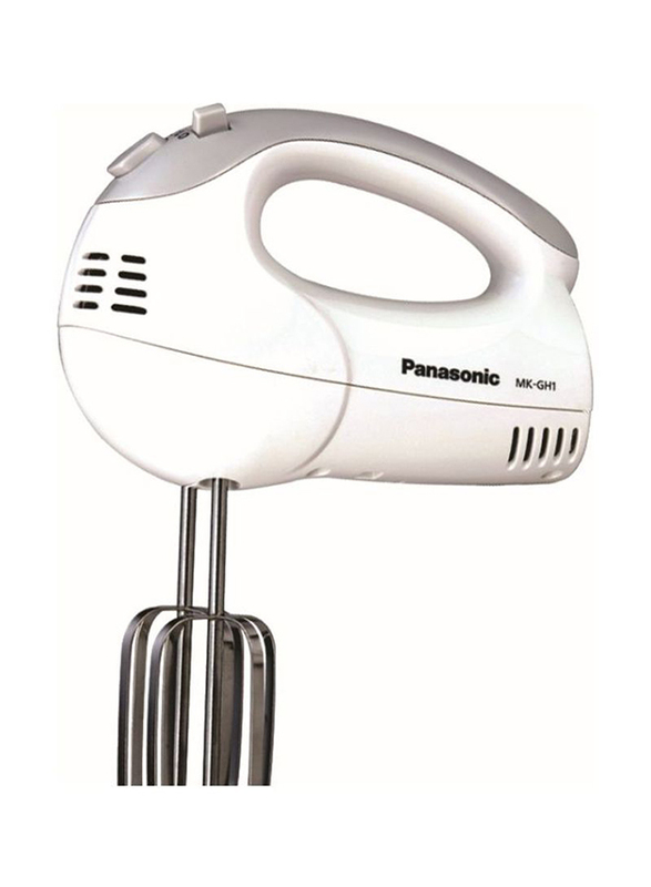 Panasonic Electric Hand Mixer, 200W, MKGH1, White/Grey/Silver