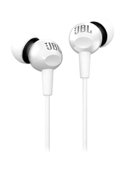 JBL C100SI 3.5 mm Jack In-Ear Noise Cancelling Earphones with Mic, White