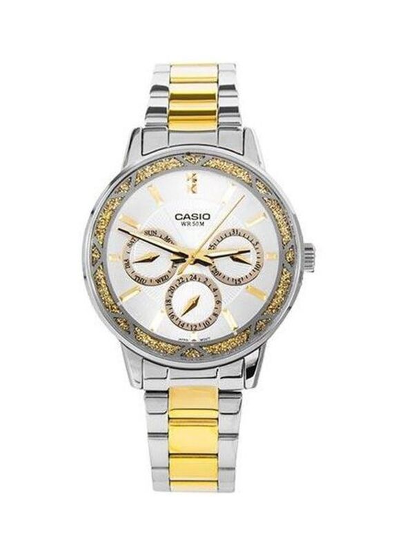 

Casio Analog Watch for Women with Stainless Steel Band, Water Resistant, LTP-2087SG-7AVDF, Silver-Gold