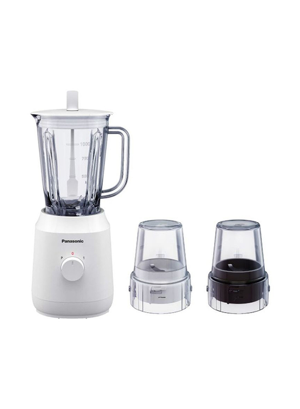 

Panasonic 1.35L Electric Blender Set with Mill, 400W, MX-EX1021WTZ, White/Clear