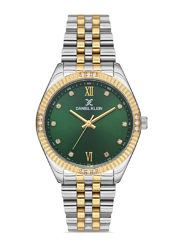 

Daniel Klein Analog Watch for Womens with Stainless Steel Band, Water Resistant, DK.1.13060-5, Multicolour-Green