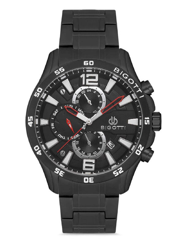 

Bigotti Analog Watch for Men with Stainless Steel Band, BG.1.10126-6, Black