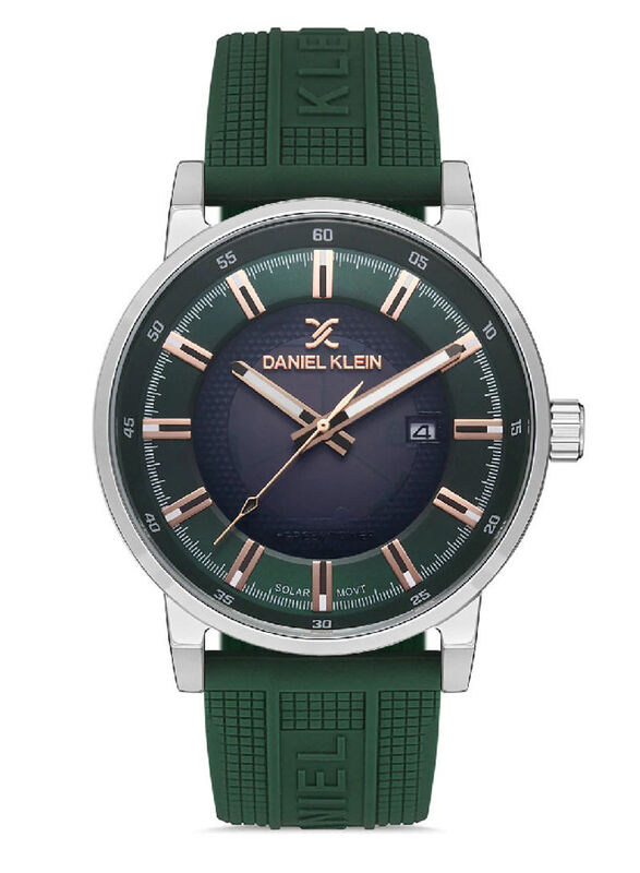 

Daniel Klein Analog Watch for Men with Silicone Band, DK.1.13198-3, Green-Multicolour