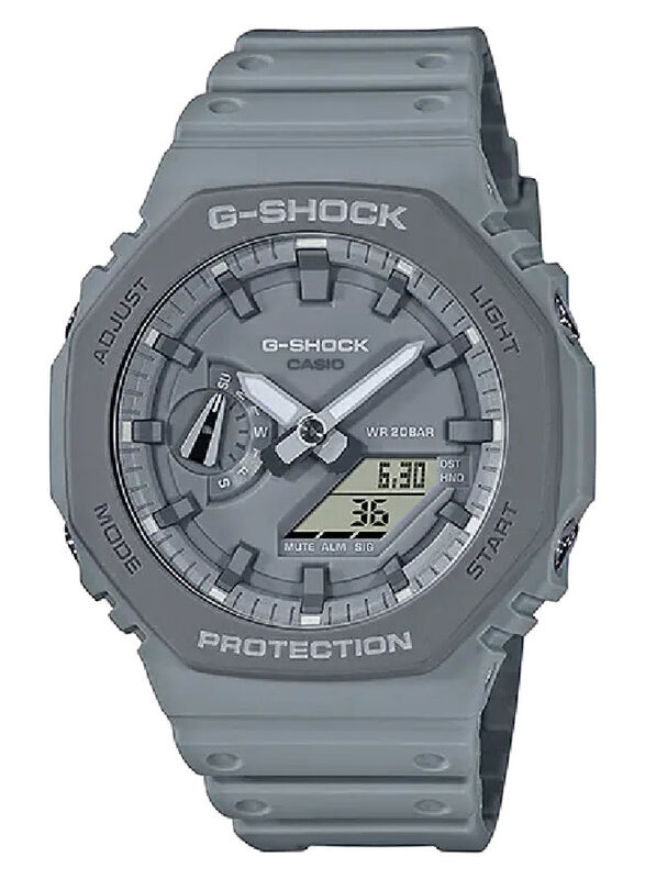 

Casio G-Shock Analog & Digital Watch for Men With Resin Band, Water Resistant, GA2110ET-8A, Grey-Grey