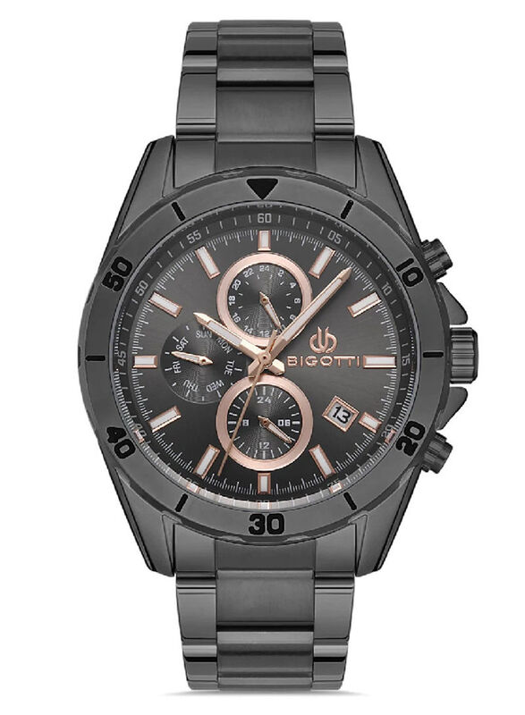 

Bigotti Analog Watch for Men with Stainless Steel Band, Water Resistant, BG.1.10247-5, Black-Black
